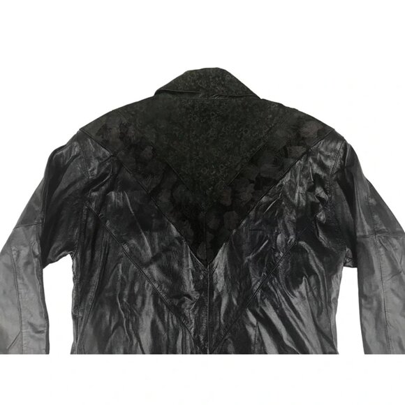 Brandon Thomas Overcoat Long Jacket Womens Black Leather Button Up Size Small - Picture 9 of 10